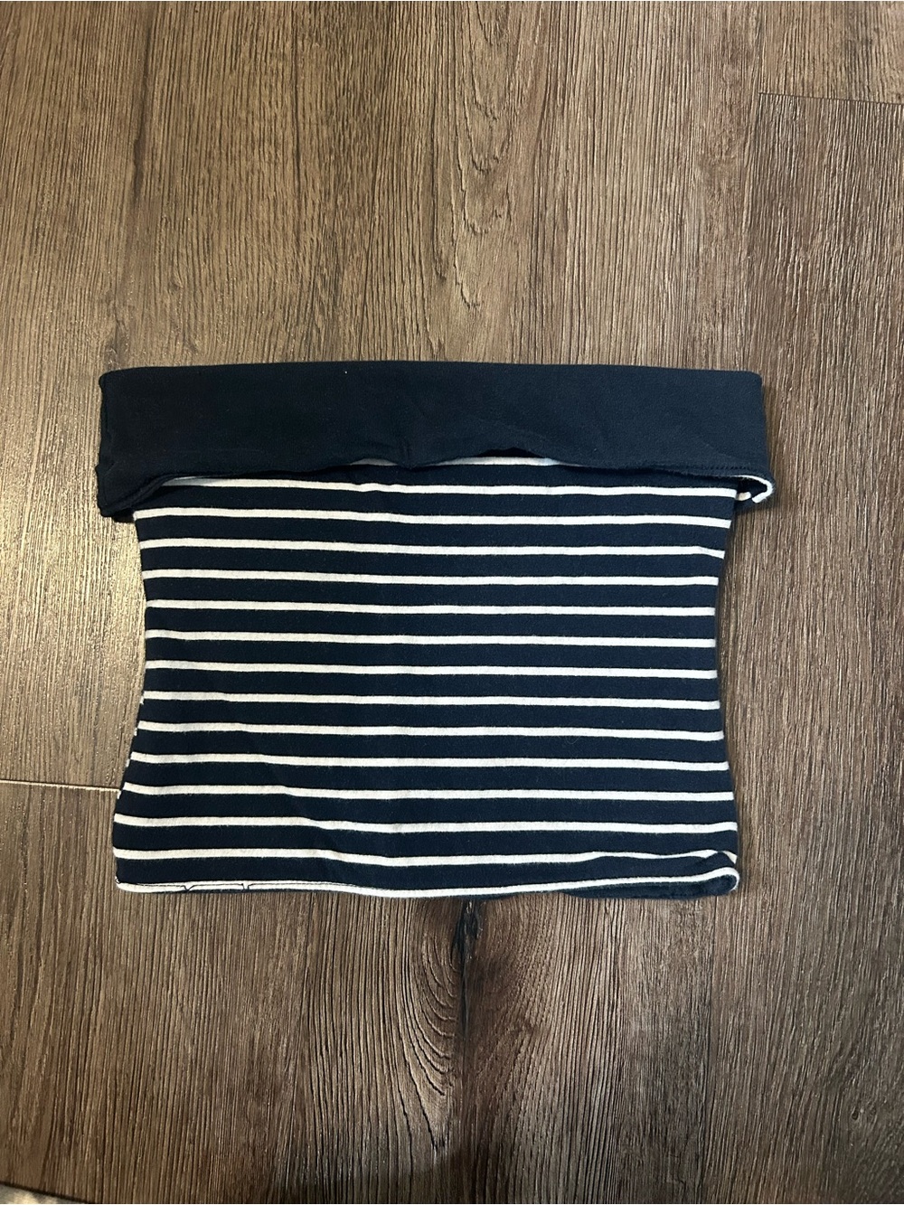 Hollister Navy Blue Striped Tube Top